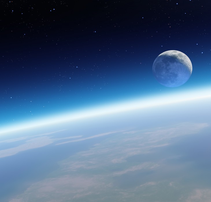 A view of the Moon from the Earth’s atmosphere