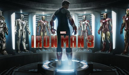 Iron Man 3, Iron Man and his wall of suits wallpaper