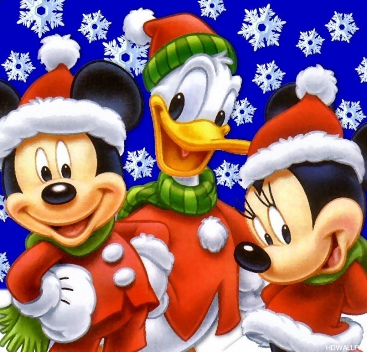 Mickey Mouse at Christmas Wallpaper