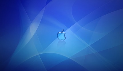 Deep Blue Apple Logo Wallpaper